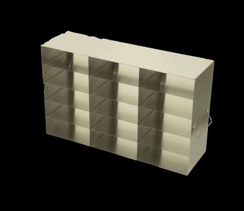 stainless steel laboratory freezer rack for 100 place plastic hinged lid cryo boxes three deep by four high