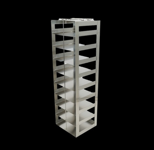 stainless steel freezer rack for chest freezers to store plastic 100 place hinged cryoboxes 