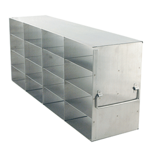 stainless steel laboratory freezer rack for 2 inch cryo boxes four boxes deep by four boxes high 